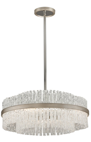 Corbett Lighting - 204-46-SL/SS - Eight Light Chandelier - Chime - Silver Leaf Polished Stainless