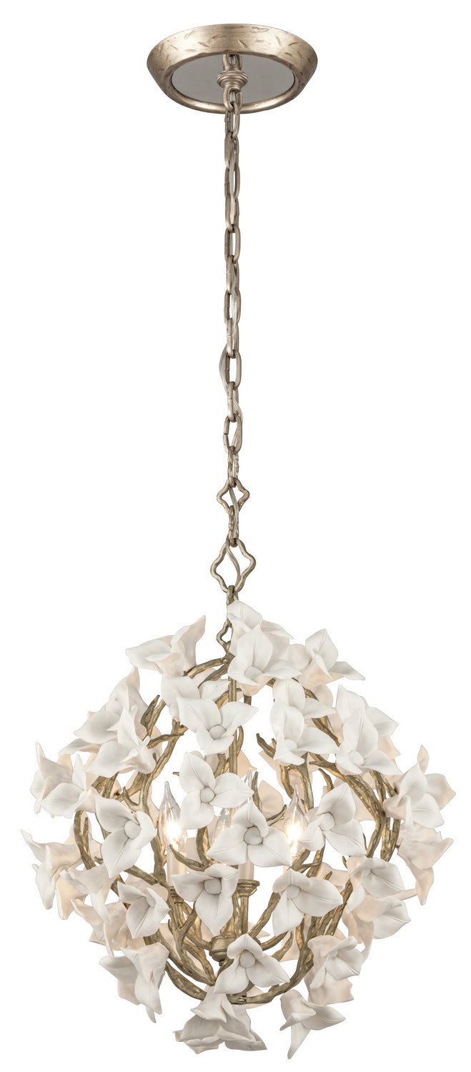 Corbett Lighting - 211-44-SGL - Four Light Chandelier - Lily - Enchanted Silver Leaf