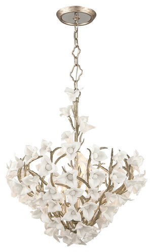 Corbett Lighting - 211-47-SGL - Six Light Chandelier - Lily - Enchanted Silver Leaf