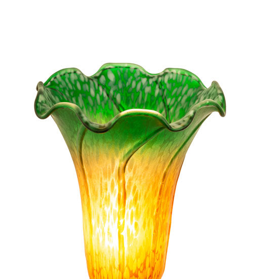 Meyda Tiffany - 11009 - One Light Mini Lamp - Amber/Green - Antique Brass