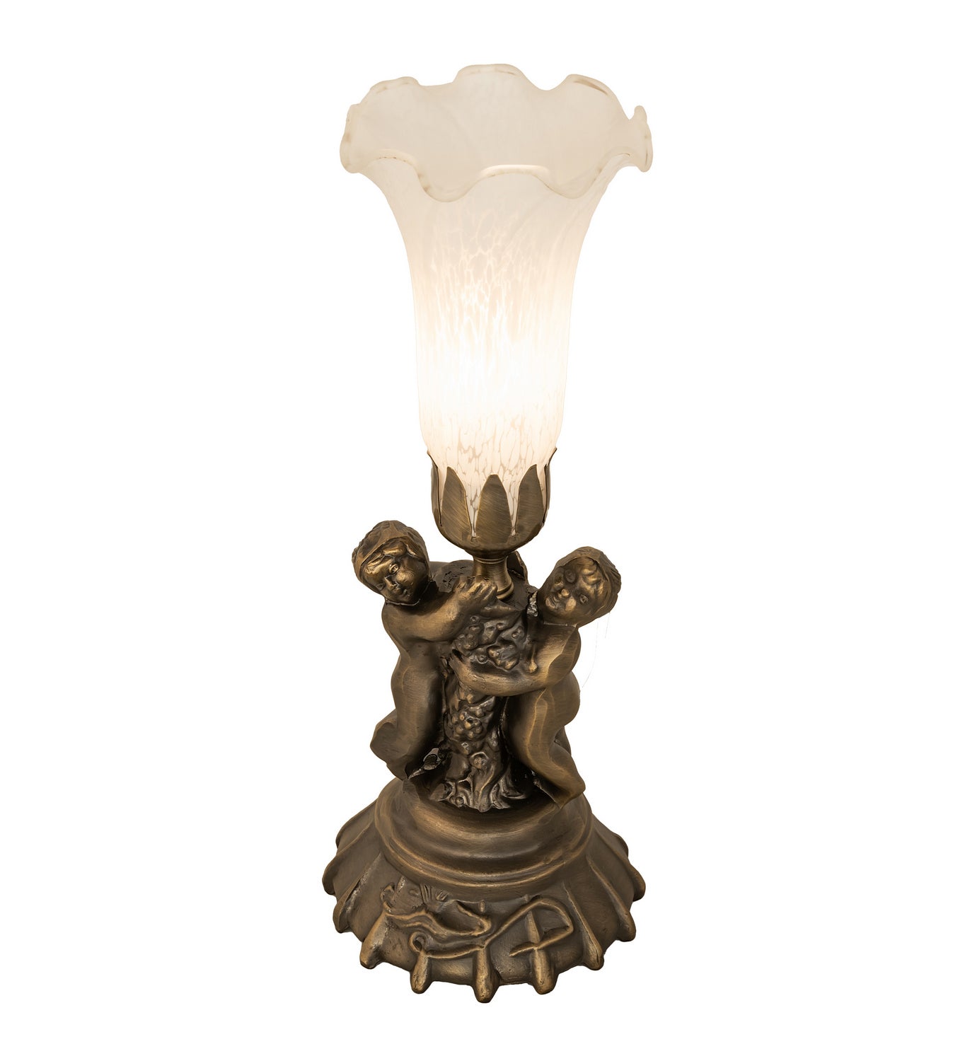 Meyda Tiffany - 11031 - One Light Mini Lamp - White - Antique Brass