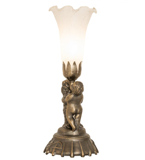 Meyda Tiffany - 11031 - One Light Mini Lamp - White - Antique Brass