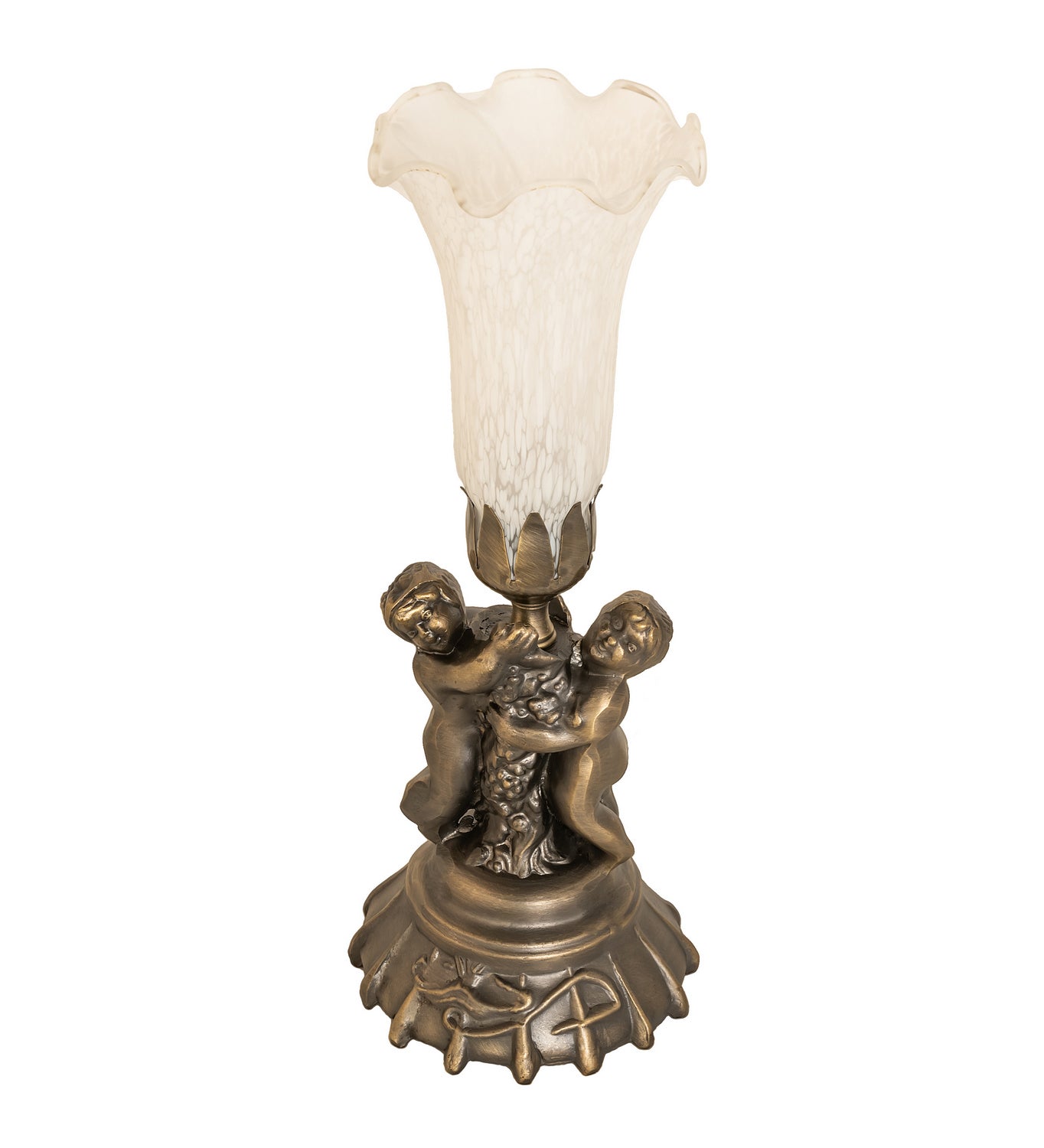 Meyda Tiffany - 11031 - One Light Mini Lamp - White - Antique Brass