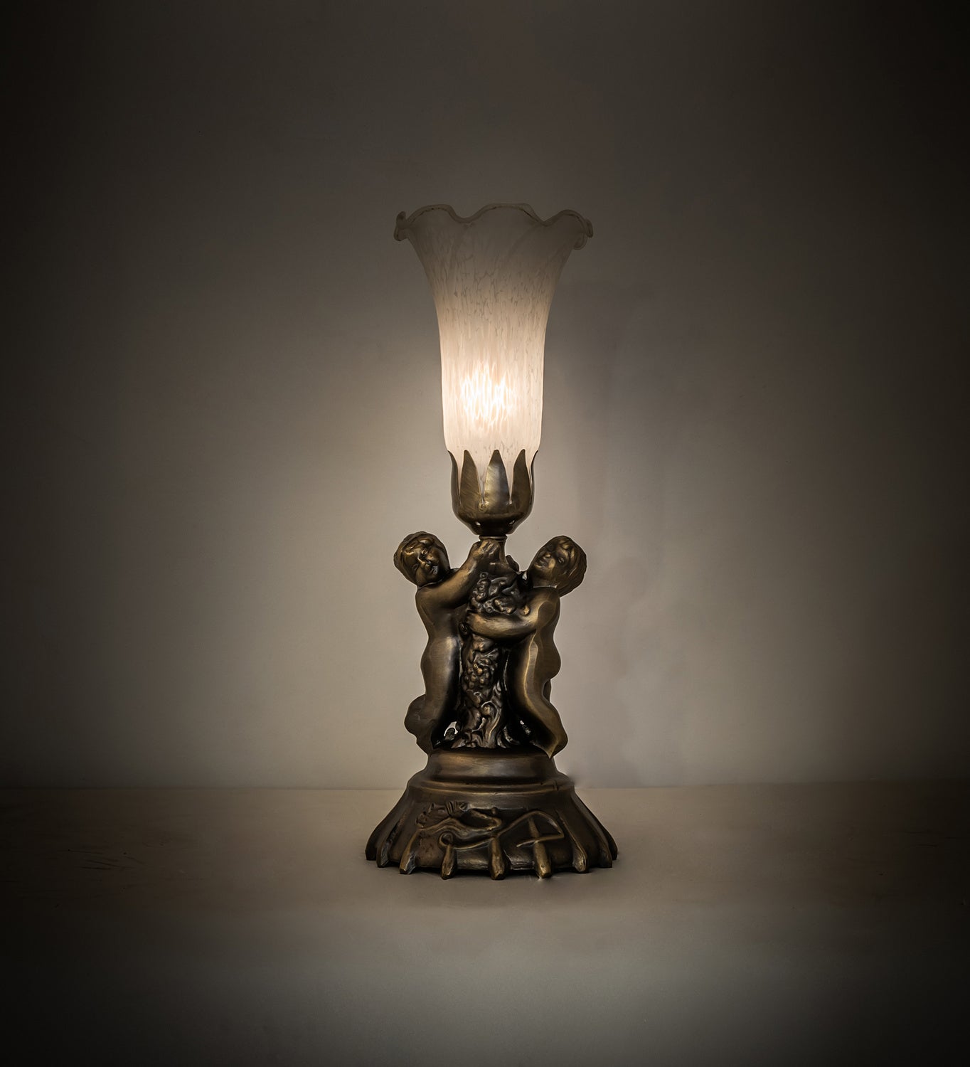 Meyda Tiffany - 11031 - One Light Mini Lamp - White - Antique Brass