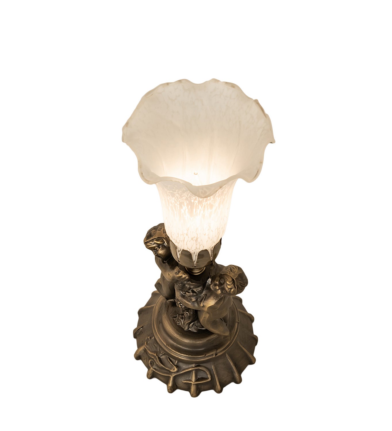 Meyda Tiffany - 11031 - One Light Mini Lamp - White - Antique Brass