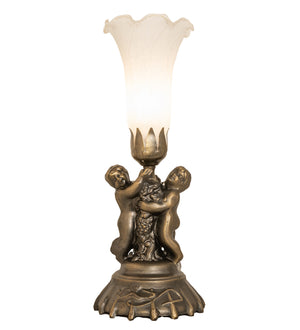 Meyda Tiffany - 11031 - One Light Mini Lamp - White - Antique Brass