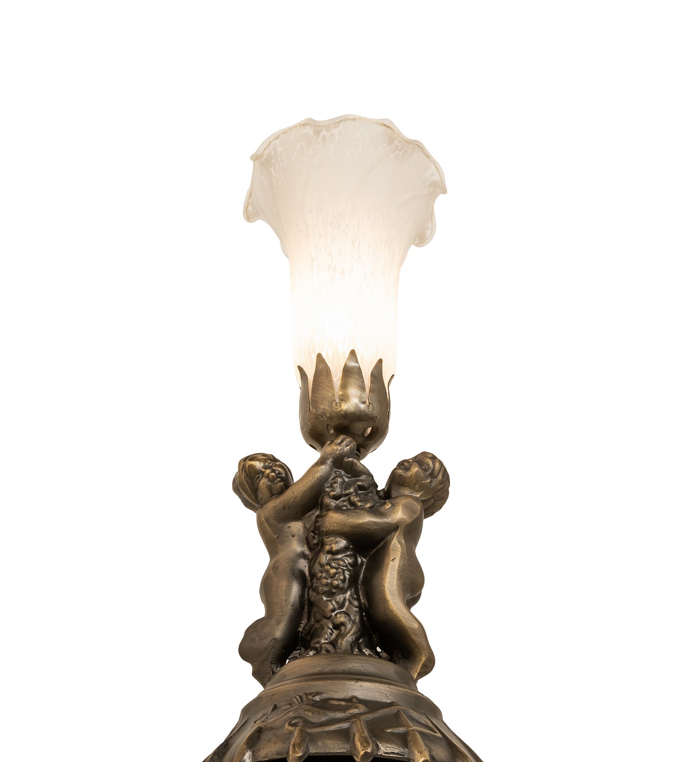 Meyda Tiffany - 11031 - One Light Mini Lamp - White - Antique Brass