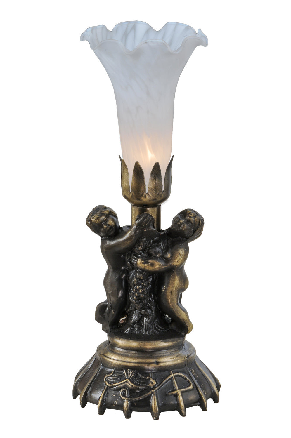 Meyda Tiffany - 11031 - One Light Mini Lamp - White - Antique Brass