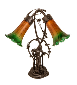 Meyda Tiffany - 11805 - Two Light Accent Lamp - Amber/Green - Mahogany Bronze