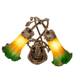 Meyda Tiffany - 11805 - Two Light Accent Lamp - Amber/Green - Mahogany Bronze