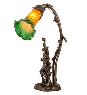 Meyda Tiffany - 11805 - Two Light Accent Lamp - Amber/Green - Mahogany Bronze