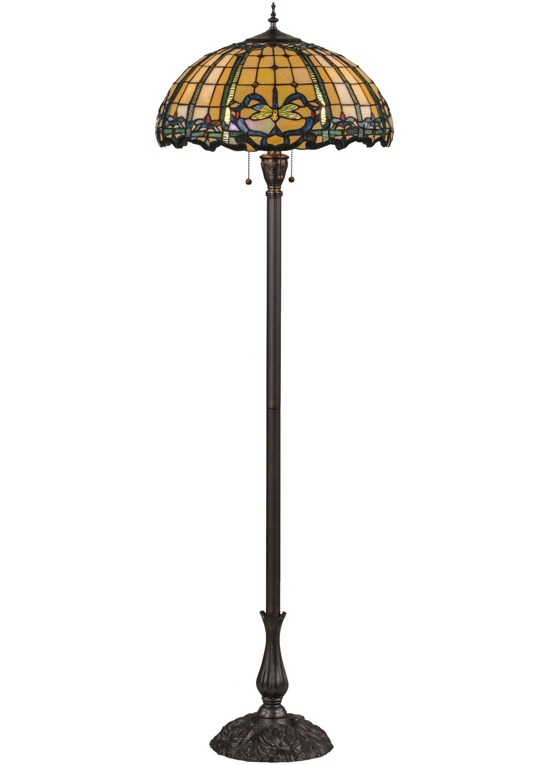 Meyda Tiffany - 138587 - Three Light Floor Lamp - Dragonfly - Mahogany Bronze