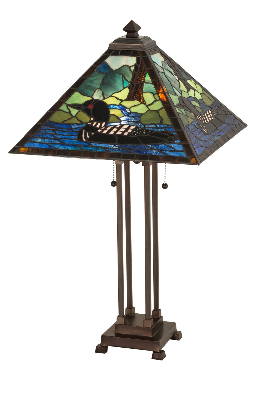 Meyda Tiffany - 81055 - Two Light Table Lamp - Loon - Black Metal