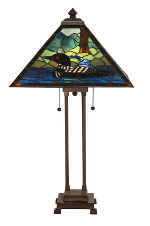 Meyda Tiffany - 81055 - Two Light Table Lamp - Loon - Black Metal