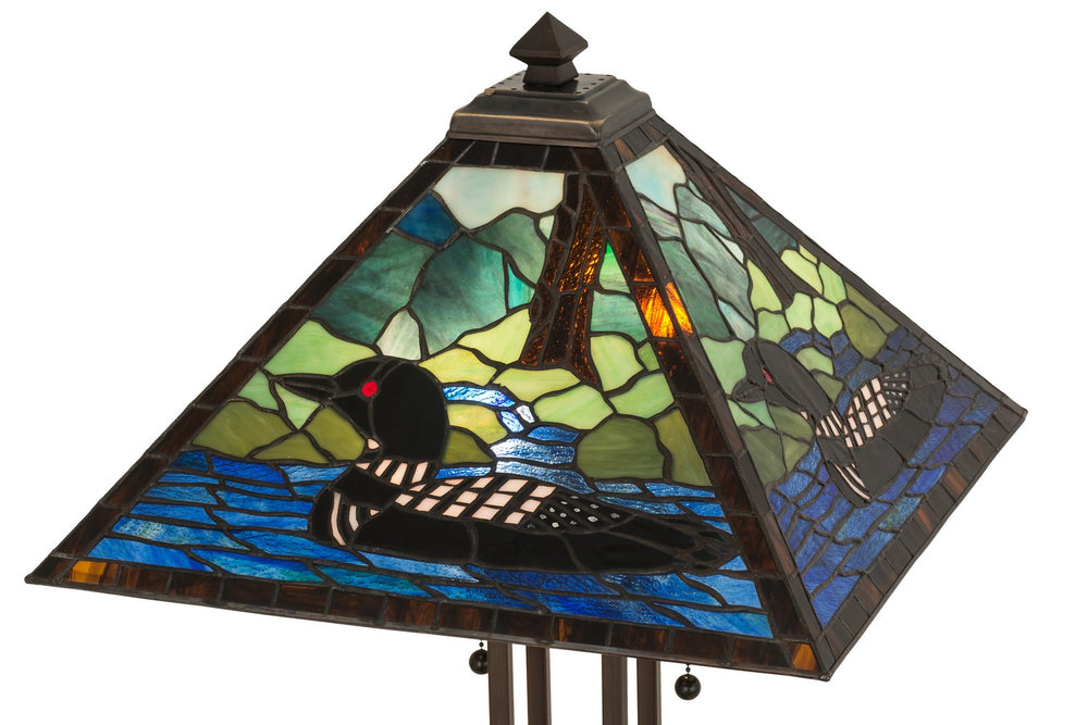 Meyda Tiffany - 81055 - Two Light Table Lamp - Loon - Black Metal