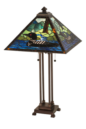 Meyda Tiffany - 81055 - Two Light Table Lamp - Loon - Black Metal