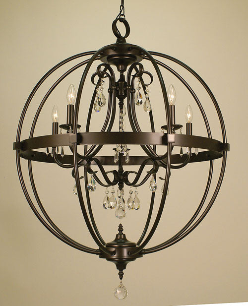 Framburg - 1069 BN - Five Light Foyer Chandelier - Compass - Brushed Nickel