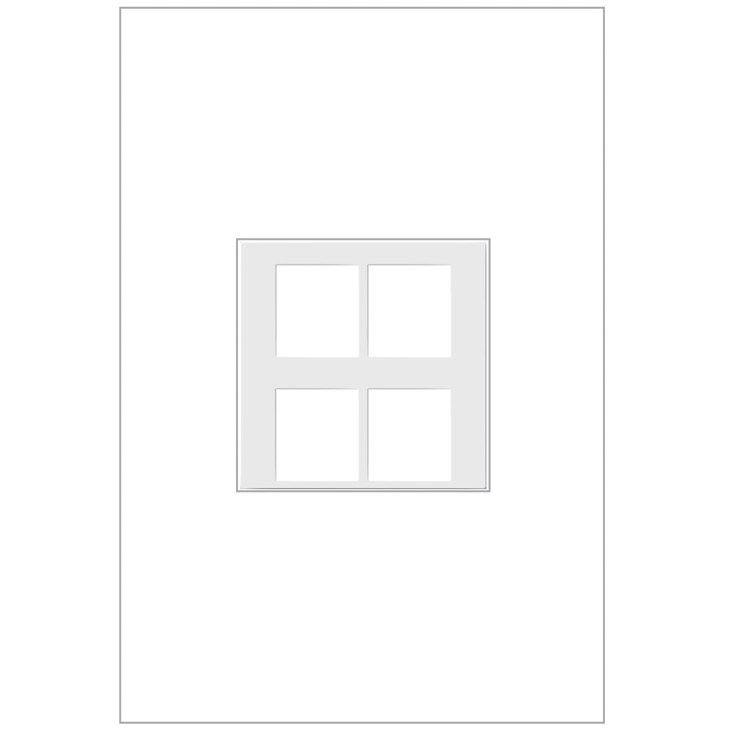 Legrand - AC4PFW1 - 4-Port Keystone Frame - Adorne - White