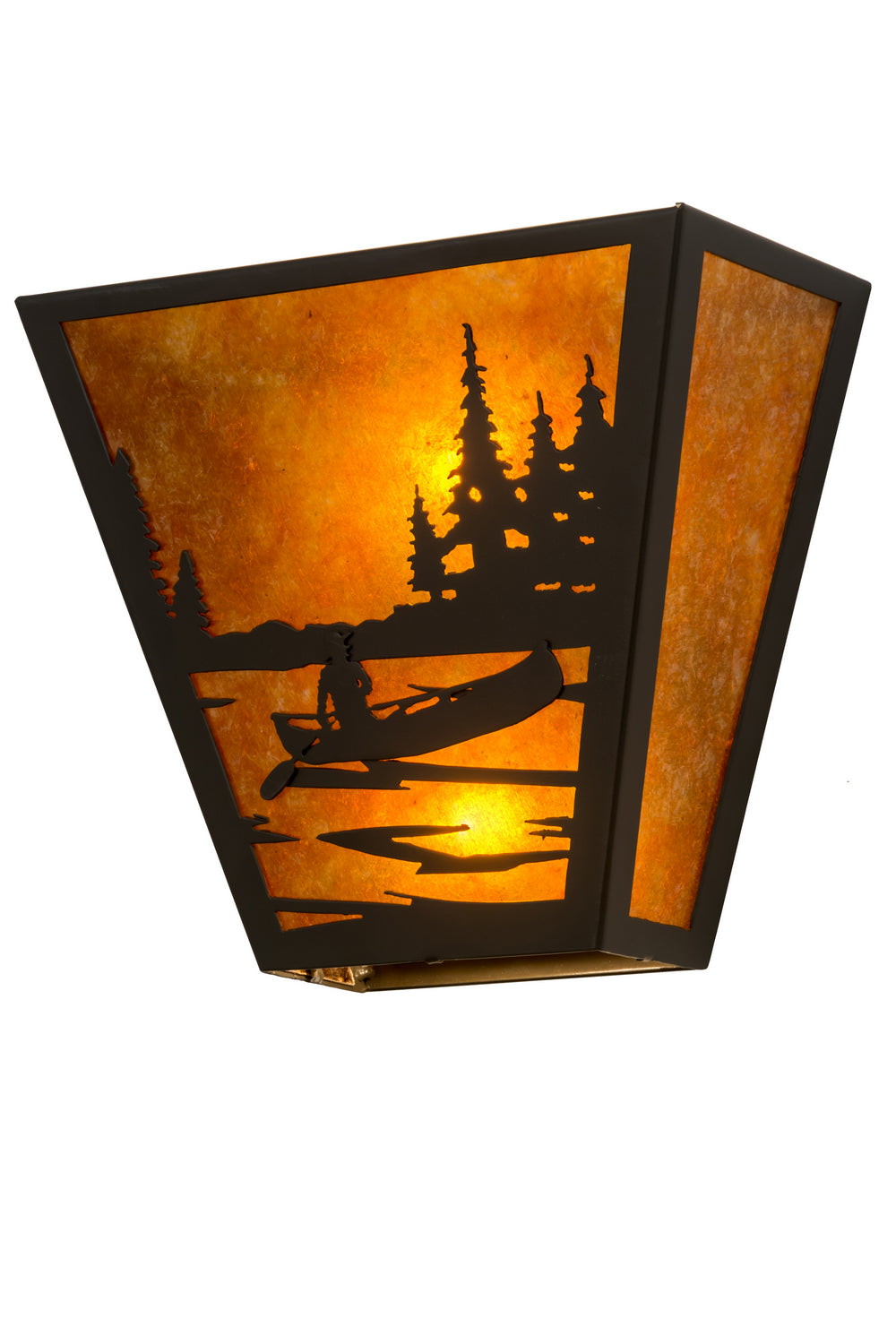 Meyda Tiffany - 109571 - Two Light Wall Sconce - Canoe At Lake - Timeless Bronze