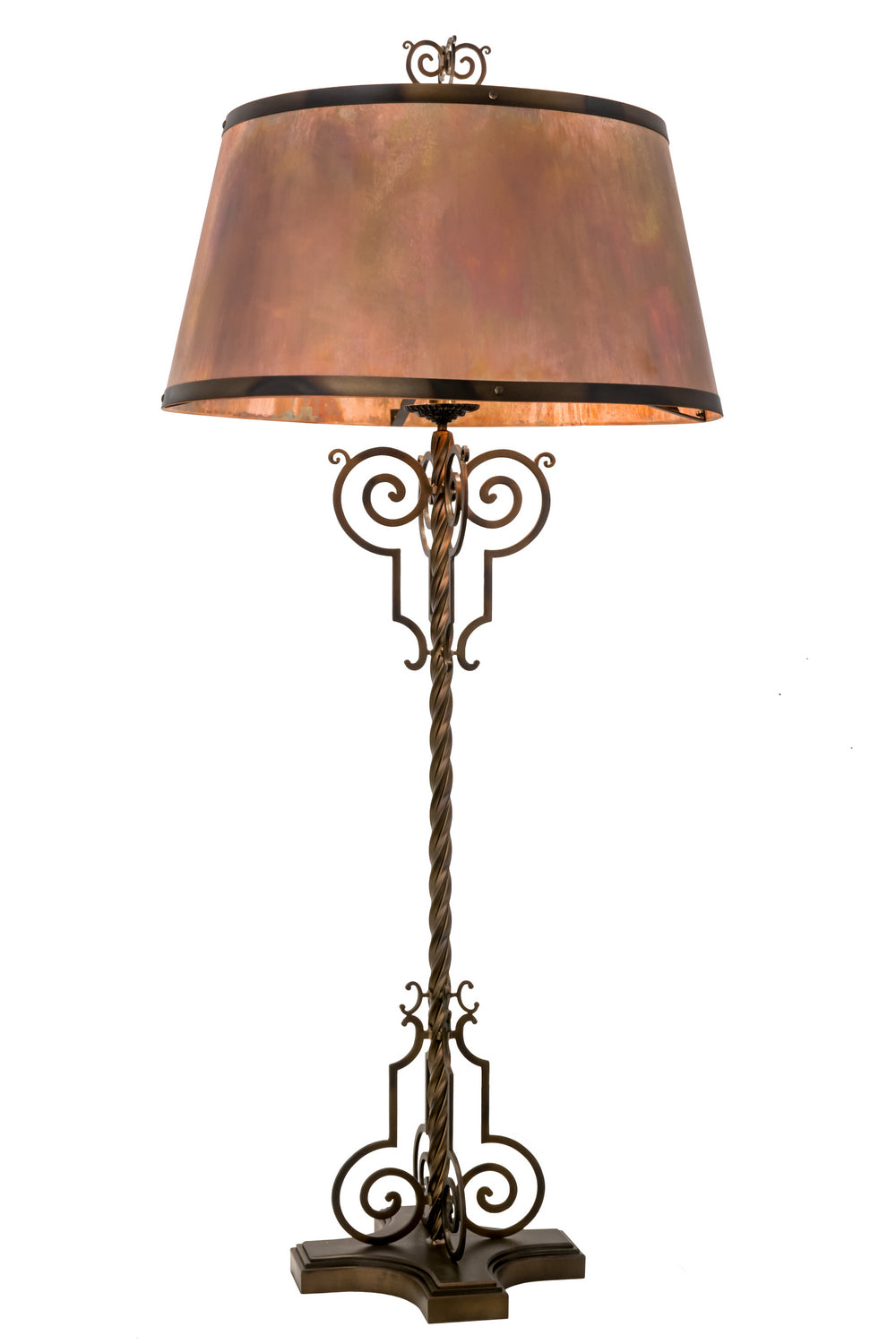 Meyda Tiffany - 157182 - Four Light Floor Lamp - Clarice - Light Burnished Antique Copper