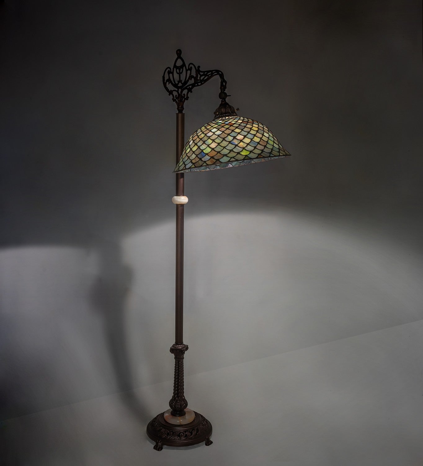 Meyda Tiffany - 65838 - One Light Floor Lamp - Fishscale - Antique Copper