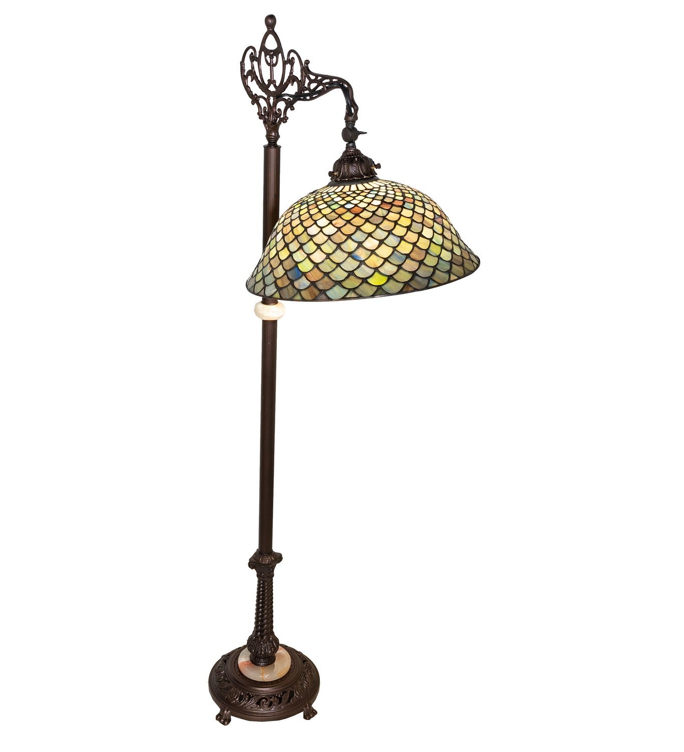 Meyda Tiffany - 65838 - One Light Floor Lamp - Fishscale - Antique Copper