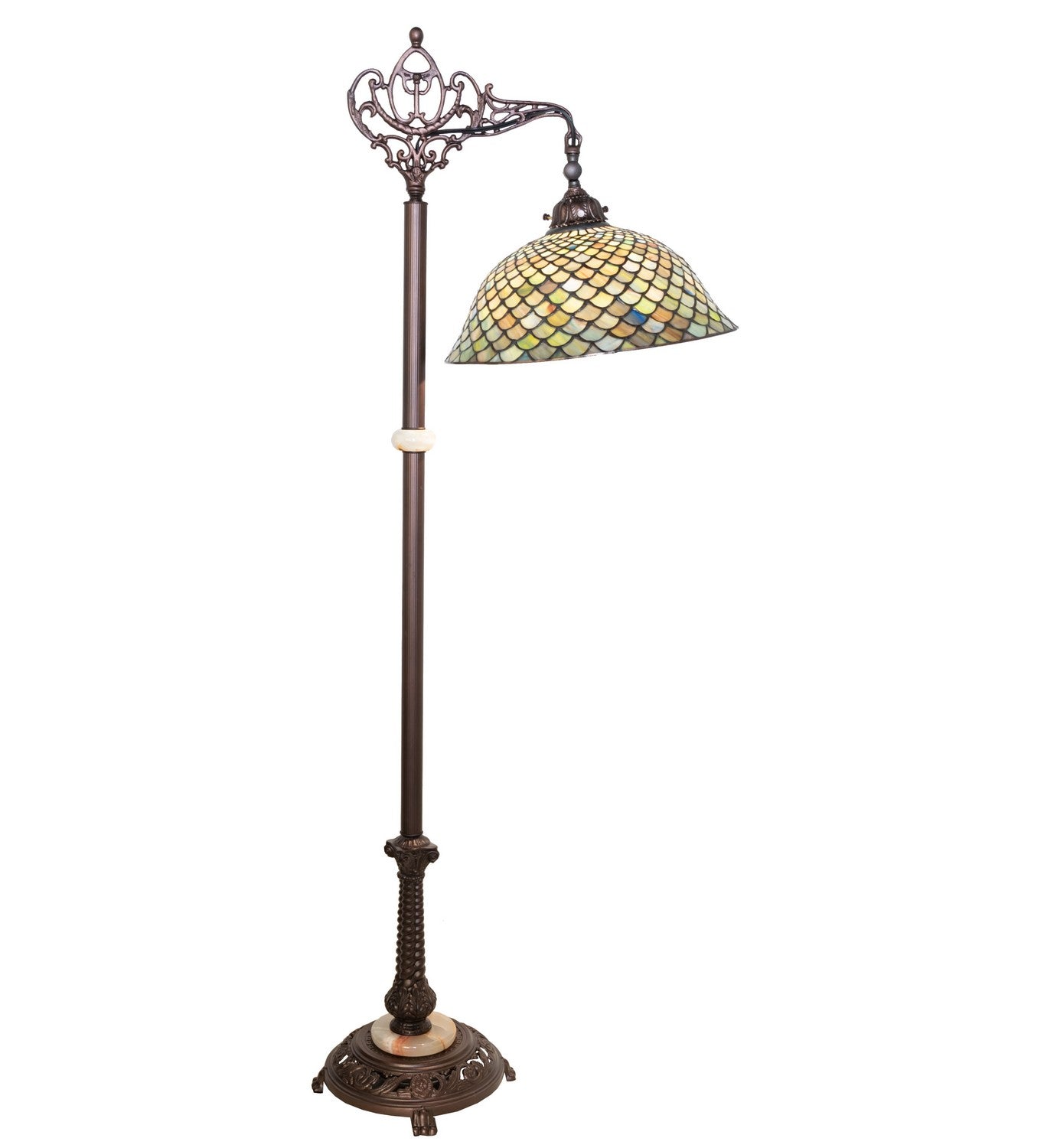 Meyda Tiffany - 65838 - One Light Floor Lamp - Fishscale - Antique Copper