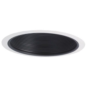 Nora Lighting - NTM-40 - 6" Stepped Baffle W/ Plastic Ring - Rec Inc 6" Trim - Black