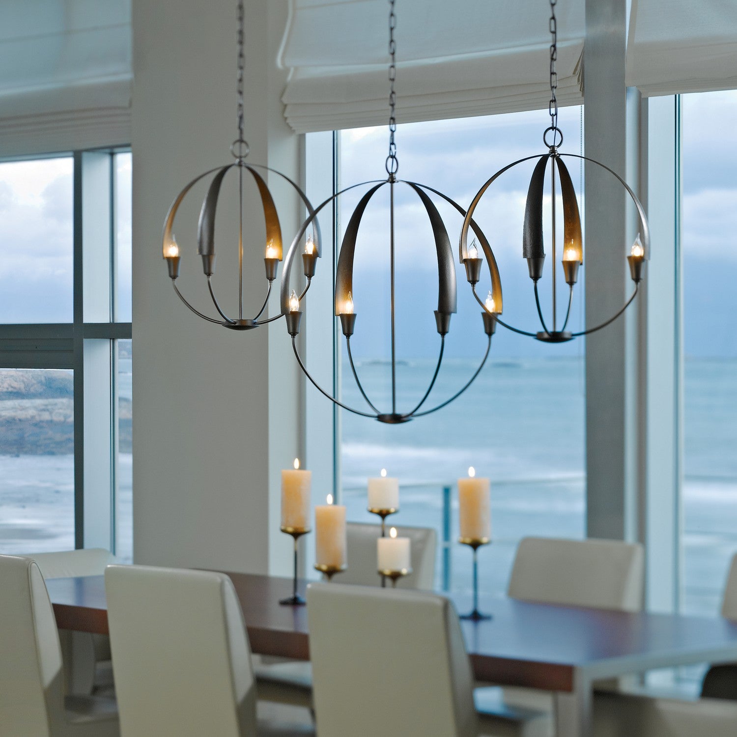 Hubbardton Forge - 104201-SKT-07 - Four Light Chandelier - Cirque - Dark Smoke