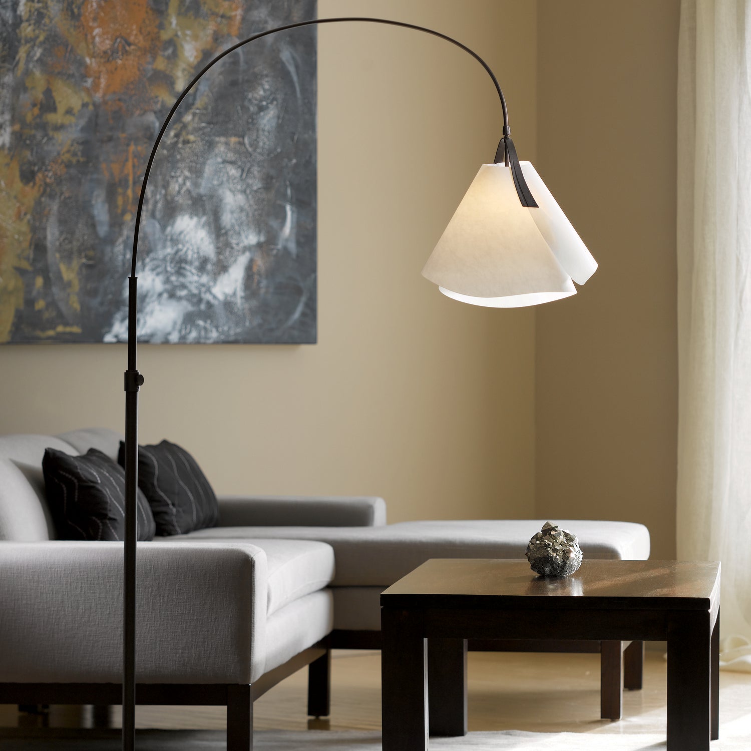 Hubbardton Forge - 234505-SKT-07-SH1992 - Mobius Arc Floor Lamp - Mobius - Dark Smoke
