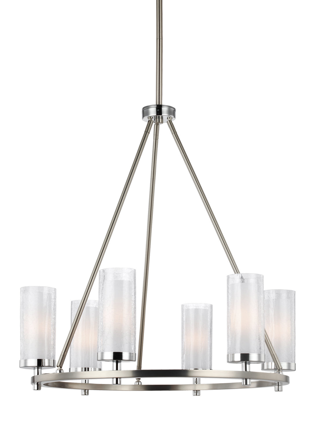 Generation Lighting. - F2985/6SN/CH - Six Light Chandelier - Jonah - Satin Nickel / Chrome