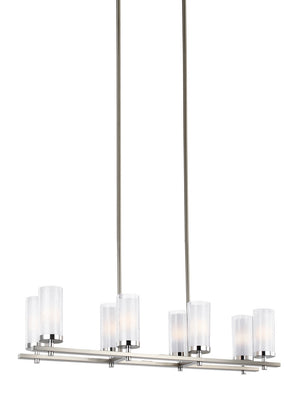 Generation Lighting. - F2986/8SN/CH - Eight Light Island Chandelier - Jonah - Satin Nickel / Chrome