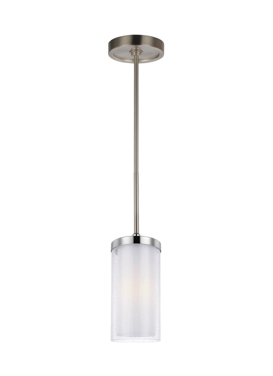 Generation Lighting. - P1334SN/CH - One Light Pendant - Jonah - Satin Nickel / Chrome