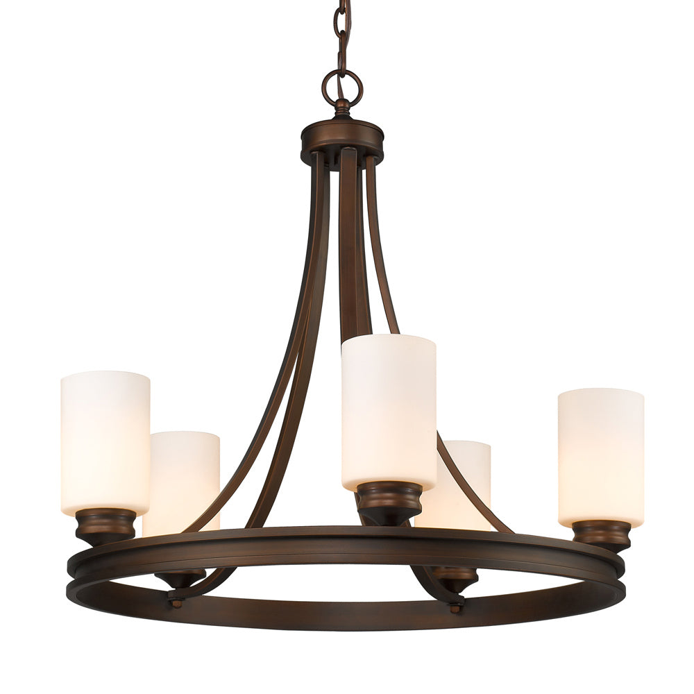 Golden - 1051-5 SBZ-OP - Five Light Chandelier - Hidalgo OP - Sovereign Bronze