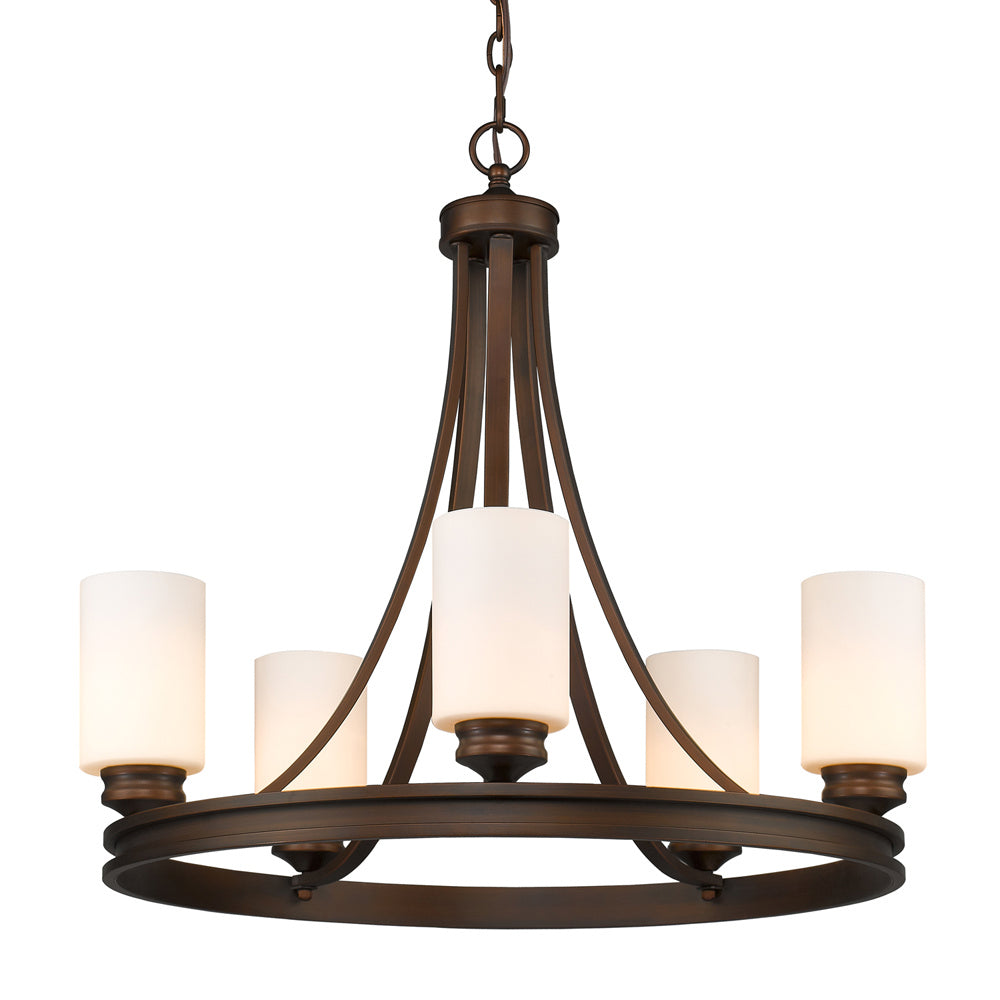 Golden - 1051-5 SBZ-OP - Five Light Chandelier - Hidalgo OP - Sovereign Bronze