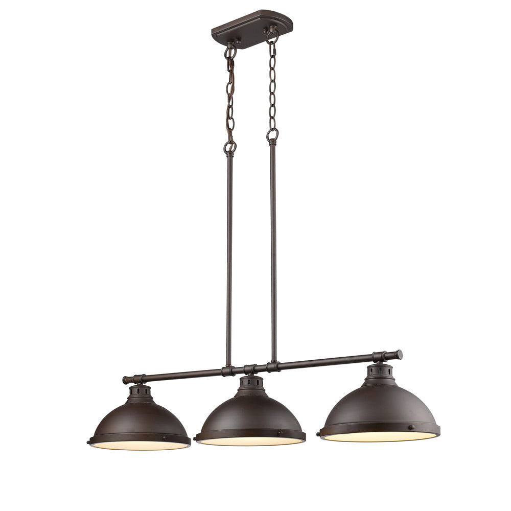 Golden - 3602-3LP RBZ-RBZ - Three Light Linear Pendant - Duncan RBZ - Rubbed Bronze