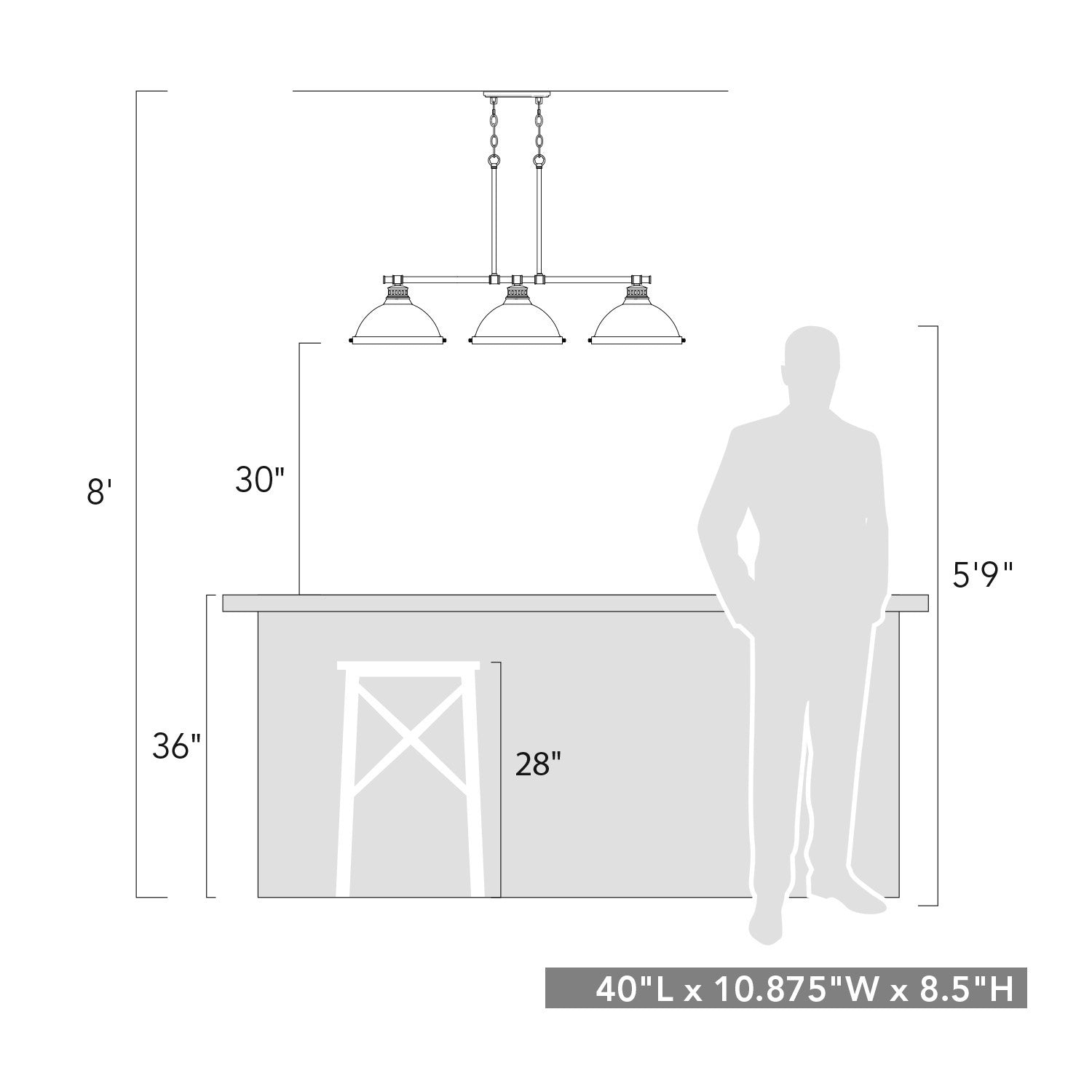 Golden - 3602-3LP RBZ-RBZ - Three Light Linear Pendant - Duncan RBZ - Rubbed Bronze