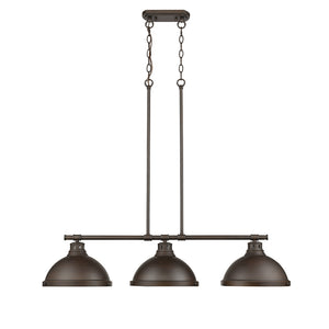 Golden - 3602-3LP RBZ-RBZ - Three Light Linear Pendant - Duncan RBZ - Rubbed Bronze