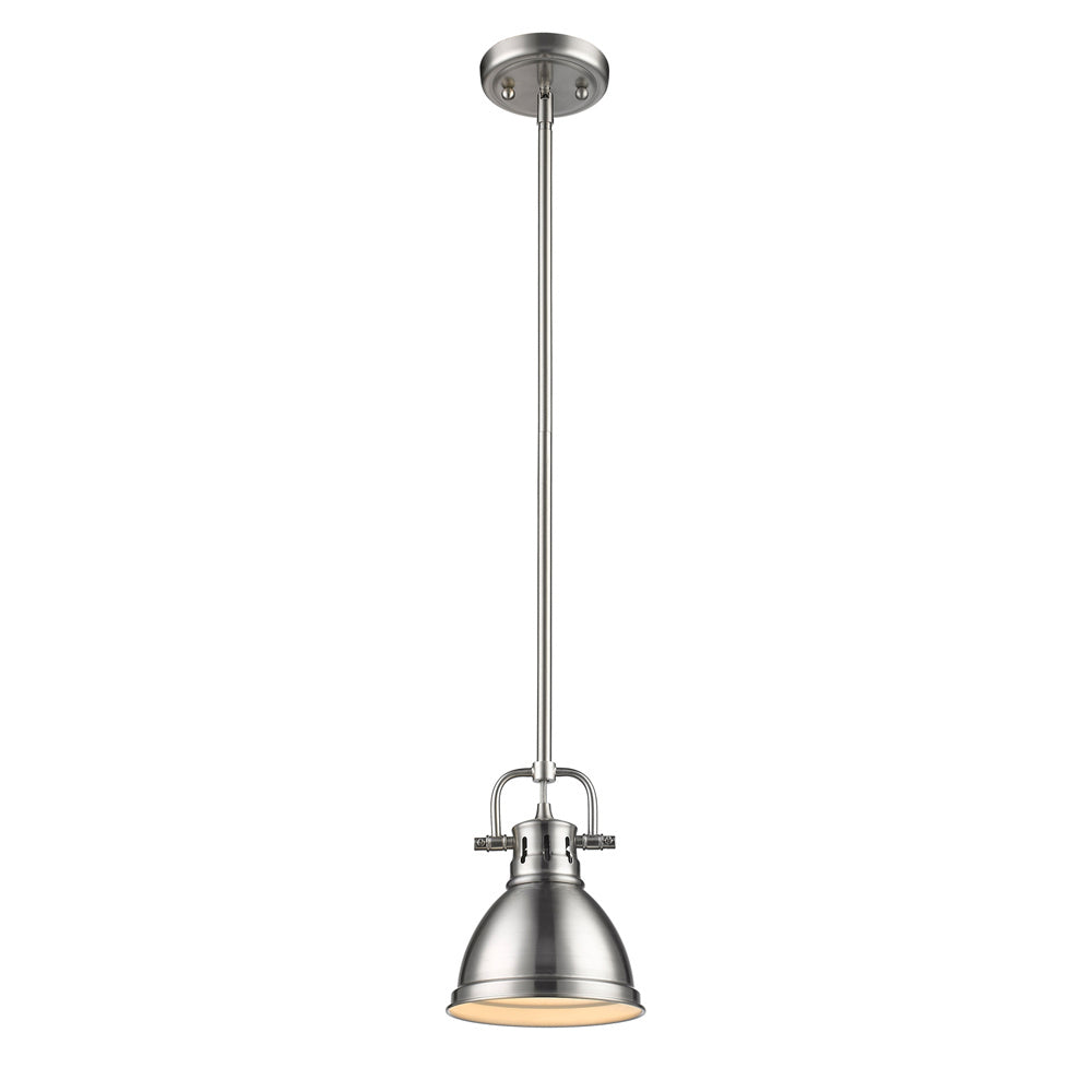 Golden - 3604-M1L PW-PW - One Light Mini Pendant - Duncan PW - Pewter