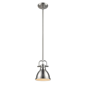 Golden - 3604-M1L PW-PW - One Light Mini Pendant - Duncan PW - Pewter