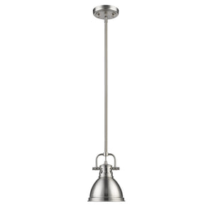 Golden - 3604-M1L PW-PW - One Light Mini Pendant - Duncan PW - Pewter