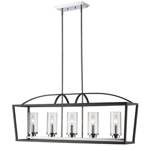 Golden - 4309-LP BLK-SD - Five Light Linear Pendant - Mercer - Matte Black