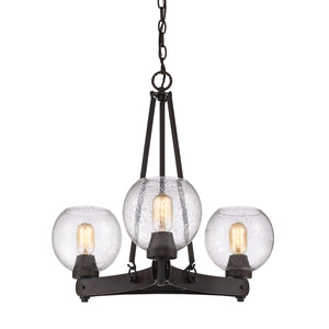 Golden - 4855-3 RBZ-SD - Three Light Chandelier - Galveston - Rubbed Bronze