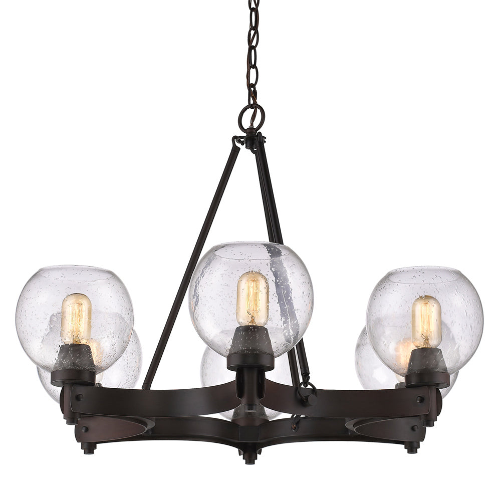 Golden - 4855-6 RBZ-SD - Six Light Chandelier - Galveston - Rubbed Bronze