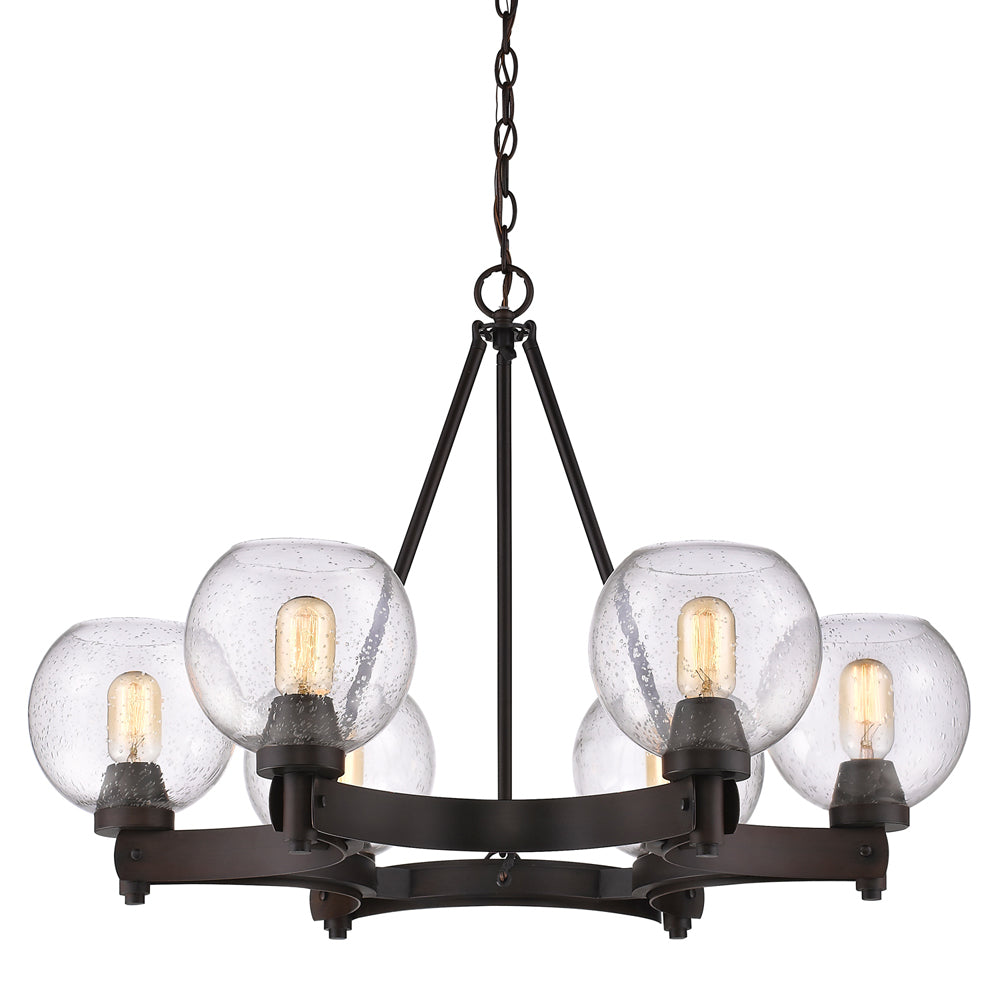 Golden - 4855-6 RBZ-SD - Six Light Chandelier - Galveston - Rubbed Bronze