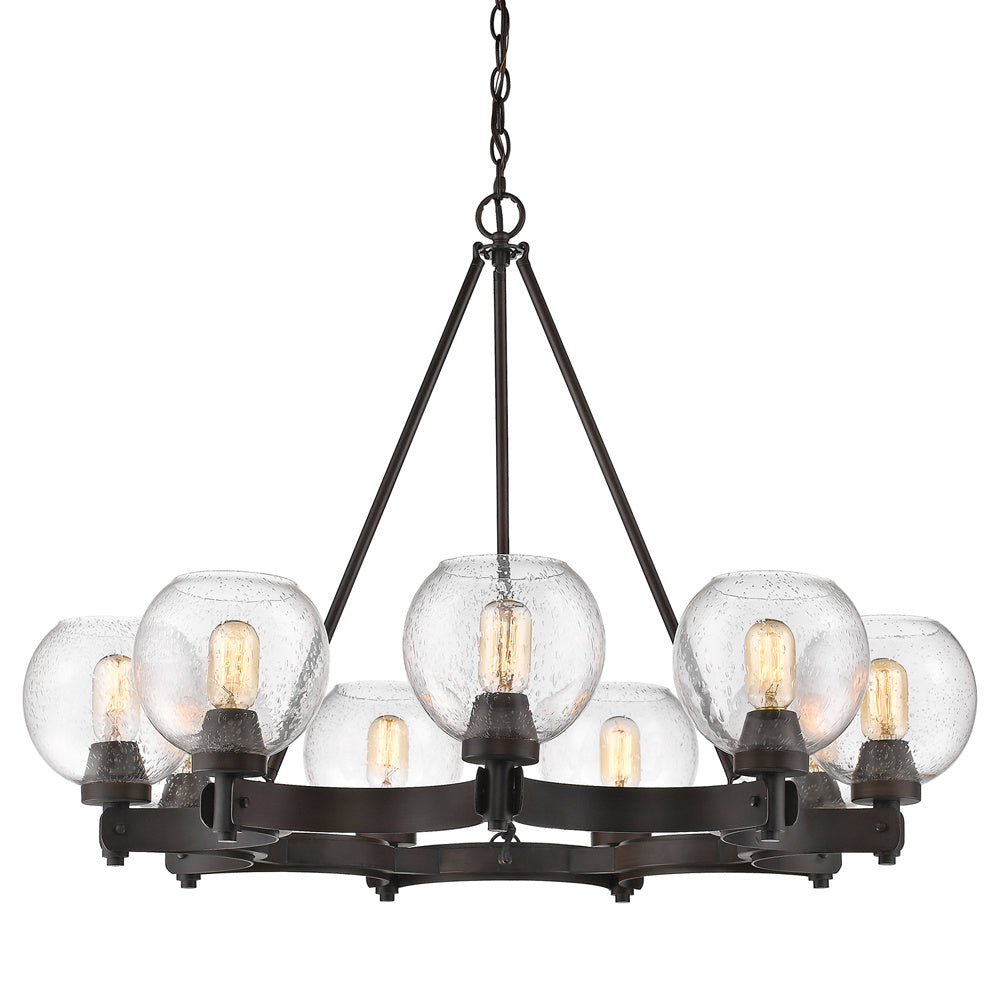 Golden - 4855-9 RBZ-SD - Nine Light Chandelier - Galveston - Rubbed Bronze