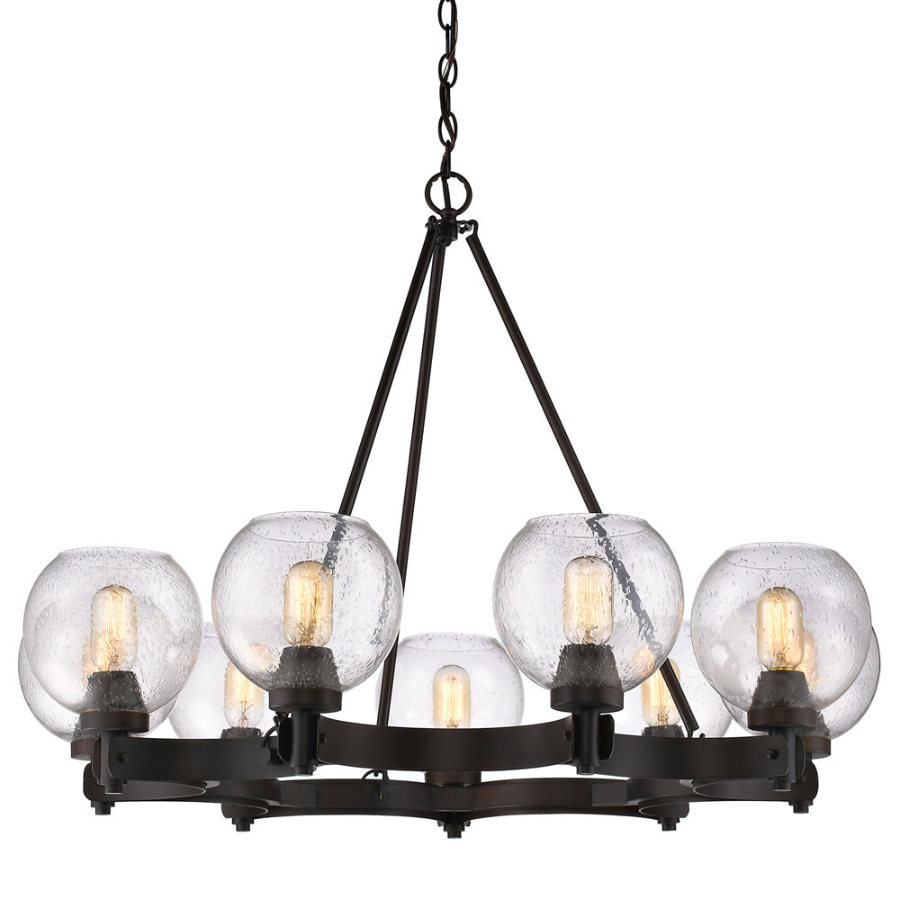 Golden - 4855-9 RBZ-SD - Nine Light Chandelier - Galveston - Rubbed Bronze