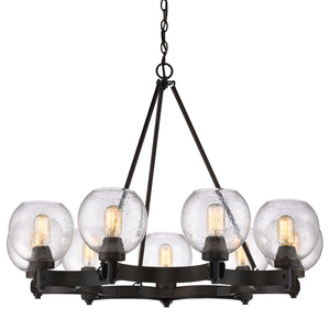 Golden - 4855-9 RBZ-SD - Nine Light Chandelier - Galveston - Rubbed Bronze