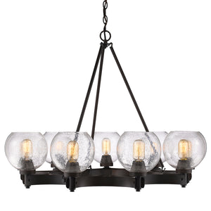 Golden - 4855-9 RBZ-SD - Nine Light Chandelier - Galveston - Rubbed Bronze