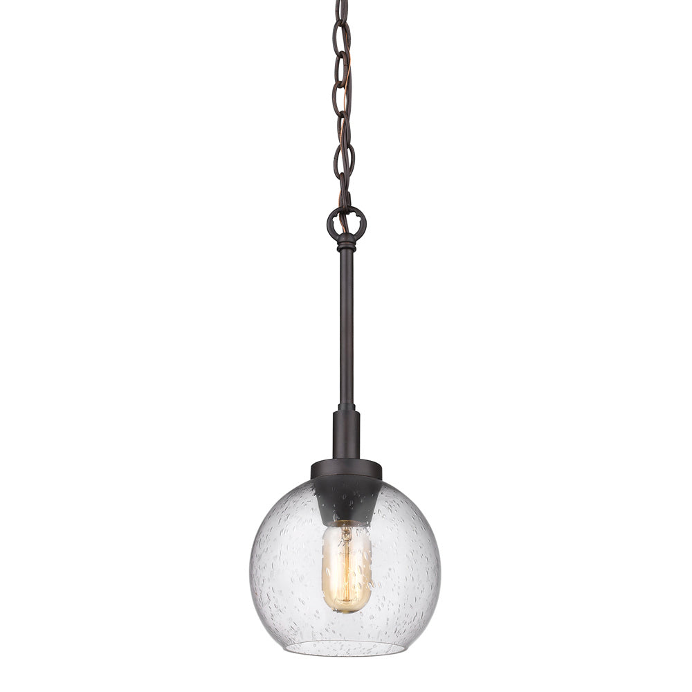 Golden - 4855-M1L RBZ-SD - One Light Mini Pendant - Galveston - Rubbed Bronze